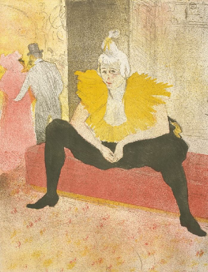 Henri de Toulouse-Lautrec, Seated clowness (Mademoiselle Cha-u-ka-o) (La clownesse assise (Mademoiselle Cha-u-ka-o)) from the series Elles, 1896